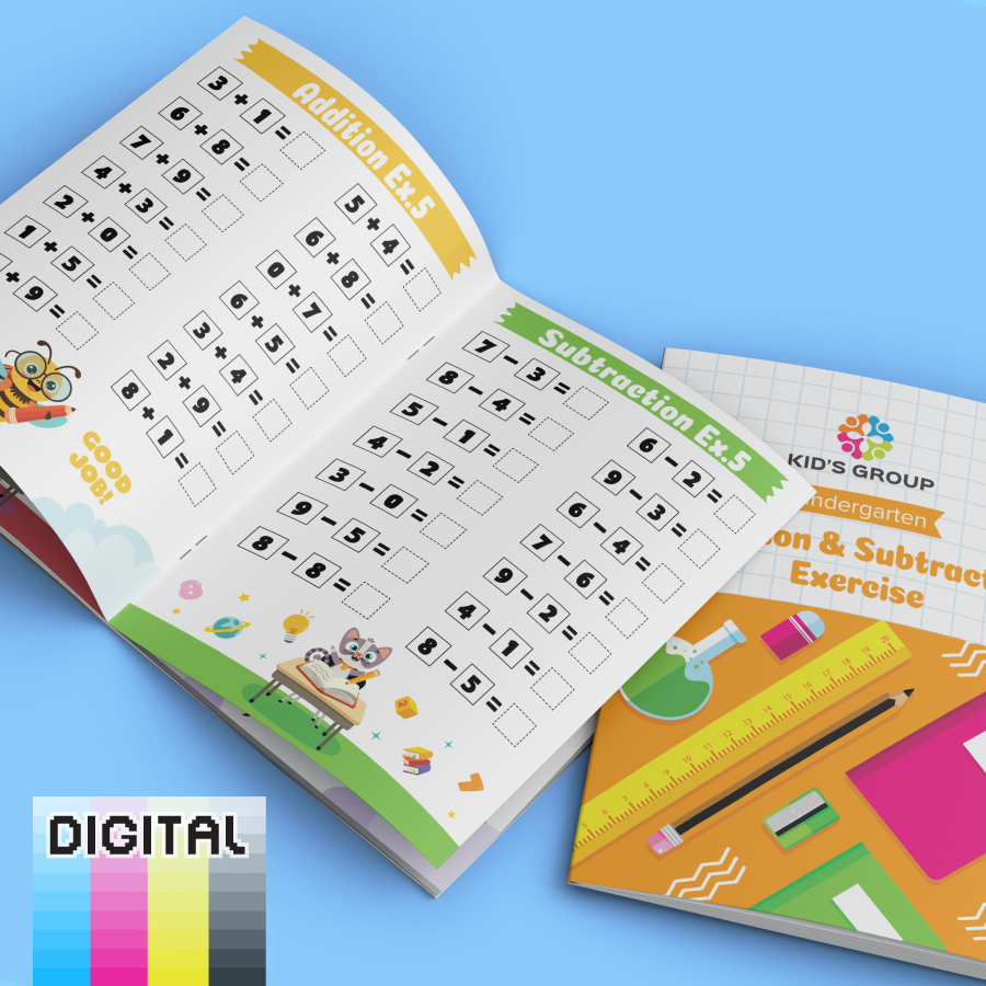 騎馬釘書刊, 騎釘書印刷, 書本印刷, 印練習書, 數碼印刷, 印1本書, 少量印書, saddle stitching booklet, 香港印刷, 印刷公司