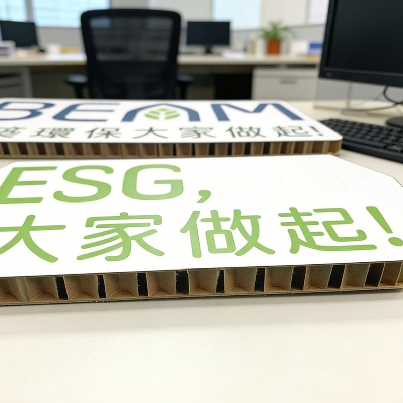 印多多綠色環保印刷系列，包含可回收蜂窩板、與環保紙展架